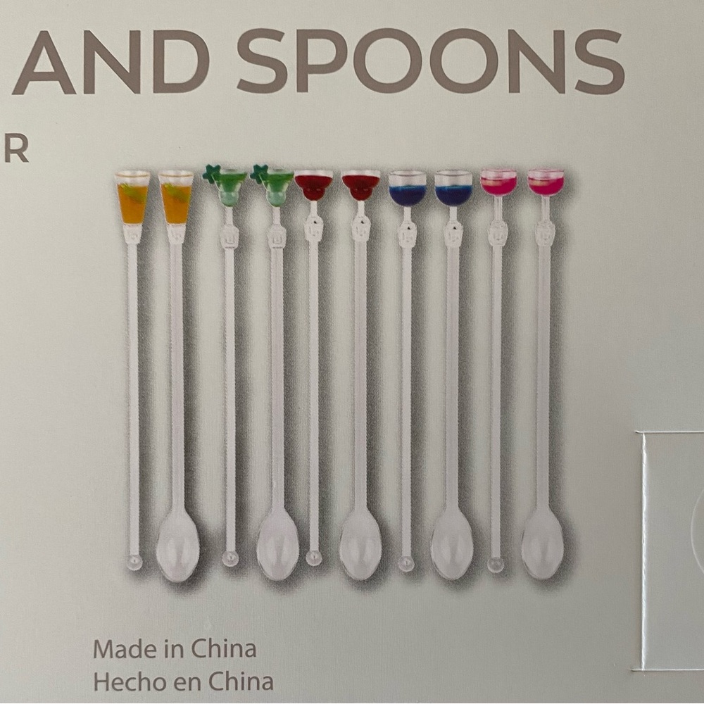 Crofton Swirly Sticks and Spoons - Multicolor (Yellow, Green, Red, Blue, Pink) - Picture 3 of 3